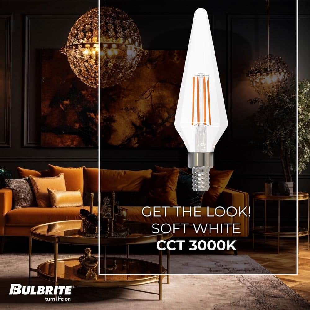 Clear Dimmable LED ST18 Light Bulbs with Medium Base, Pack of 4