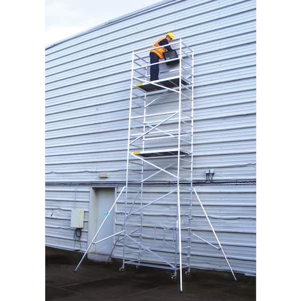 6 ft. x 5.4 ft. x 2.6 ft. Easy-Set Scaffold Tower with Guardrails 800 lbs. Load Capacity