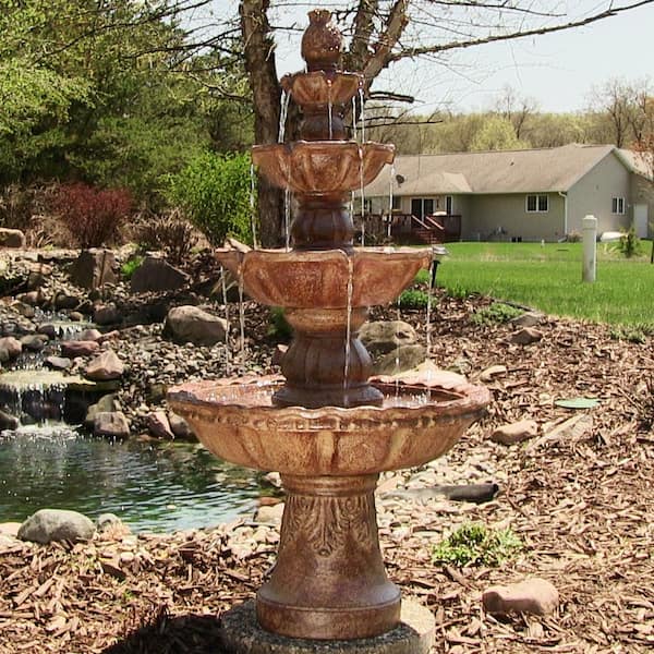 4-Tier Electric Pineapple Water Fountain in Earth