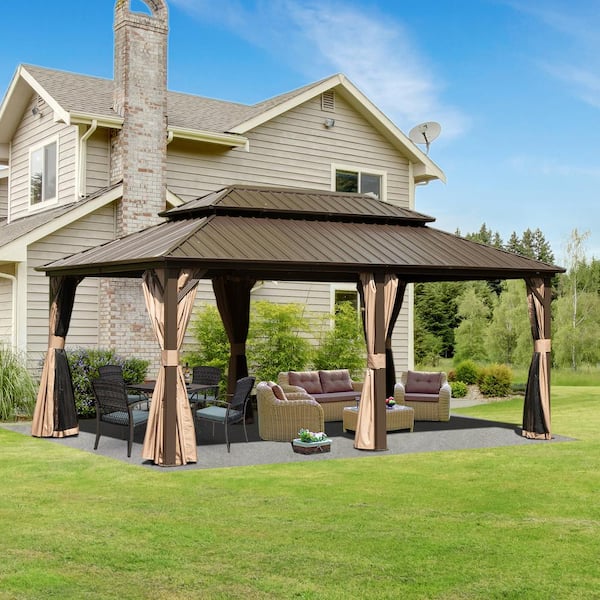 domi outdoor living 18 ft. W x 12 ft. D Aluminum Hardtop Gazebo with ...