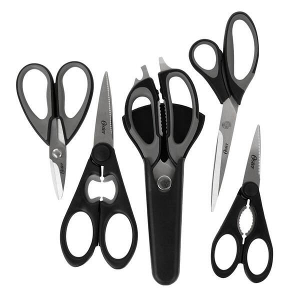 Oster Huxford 6-Piece Stainless Steel Kitchen Shears Set in Black