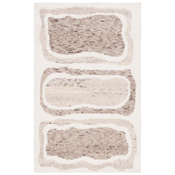 Casablanca 5 ft. x 8 ft. Ivory/Brown Abstract Rectangle Area Rug
