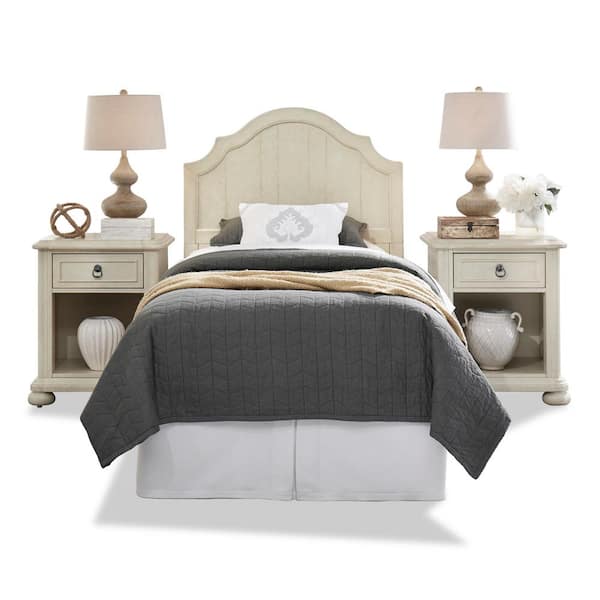 Homestyles Provence 3 Piece Off White, White Twin Bedroom Set