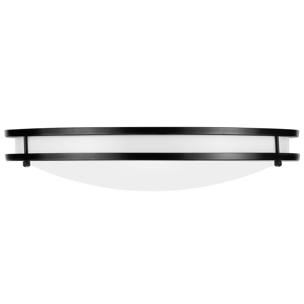 16-inch Black Aluminum LED Flush Mount Ceiling Light