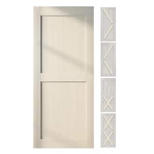 42 in. x 80 in. 5 in. 1 Design Tinsmith Gray Solid Natural Pine Wood Panel Interior Sliding Barn Door Slab Frame