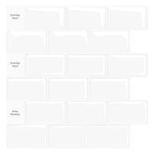 Peel and Stick Pure White Backsplash Tile 12 in. x 12 in. Vinyl Wall Tile 10-Pack