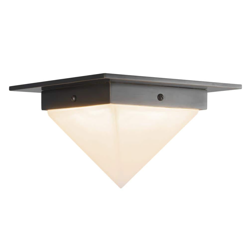 Mineral 8-in (5-in Height) Alabaster Triangular Flush Mount with Urban Bronze Finish price history on PriceWatchPro