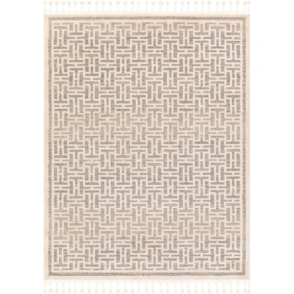 Livabliss Sofia Gray Textured 7 ft. x 9 ft. Indoor Area Rug