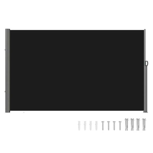 118 in. x 71 in. Side Awning, Retractable Side Awning, Patio Retractable Side Screen, UV Resistant, Patio Privacy Screen