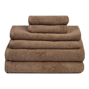 Serenity 6-Piece Taupe Solid Cotton Bath Towel Set