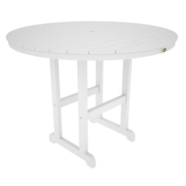 Trex Outdoor Furniture Monterey Bay 48 in. Classic White Round Patio Counter Table