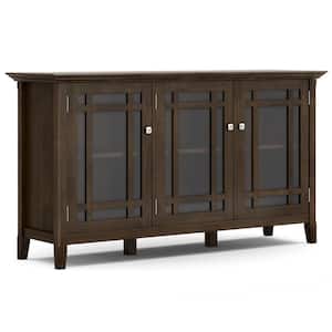 Bedford Dark Tobacco Brown 62 in. SOLID WOOD Transitional Storage Cabinet with 3 Shelves