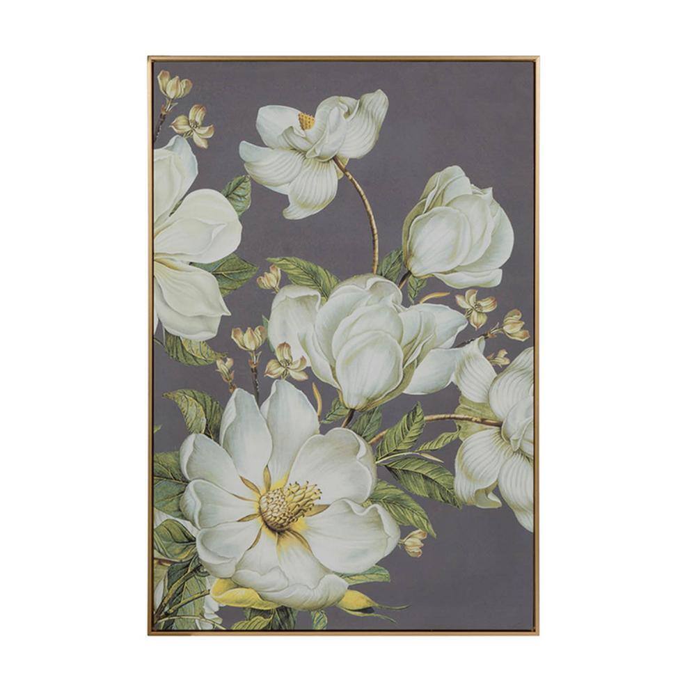 Nia 32 x 47 Multicolor Floral Microfiber and Pine Wall Art