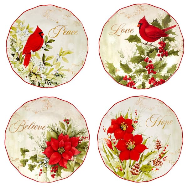 Winter's Medley Multi-Colored Dessert Plates Set of 4