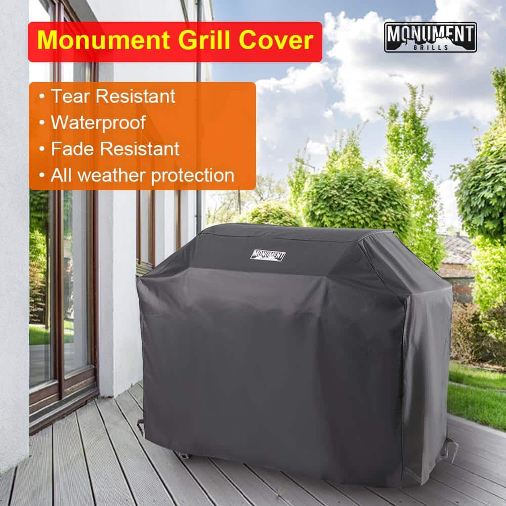 Monument 51-Inch Black Nylon PVC Gas Grill Cover