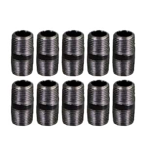 Black Steel Pipe, 3/8 in. x 2 in. Nipple Fitting (10-Pack)