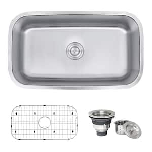 Undermount Stainless Steel 32 in. 16-Gauge Single Bowl Kitchen Sink