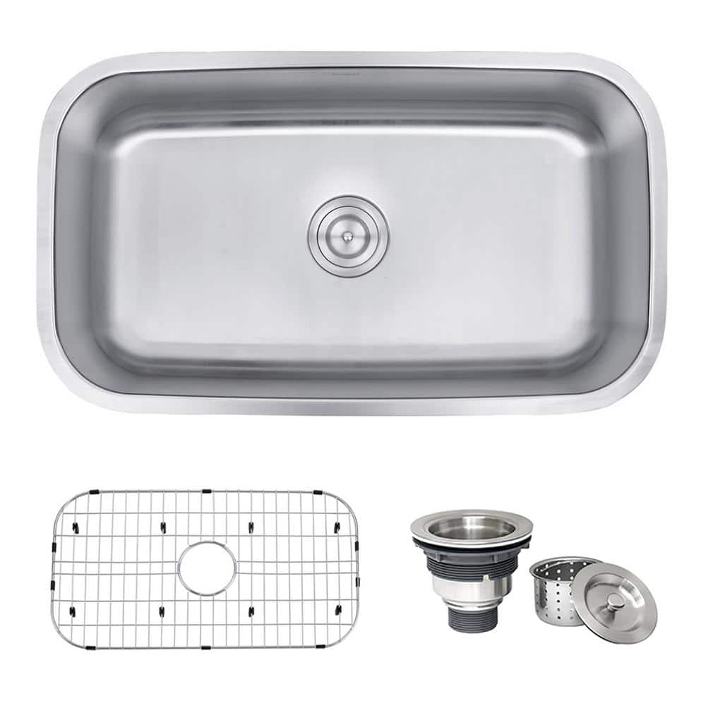 Ruvati 35-inch Drop-in Stainless Steel Single Bowl Kitchen Sink
