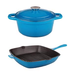 Neo 3-Piece Cast Iron Cookware Set in Blue