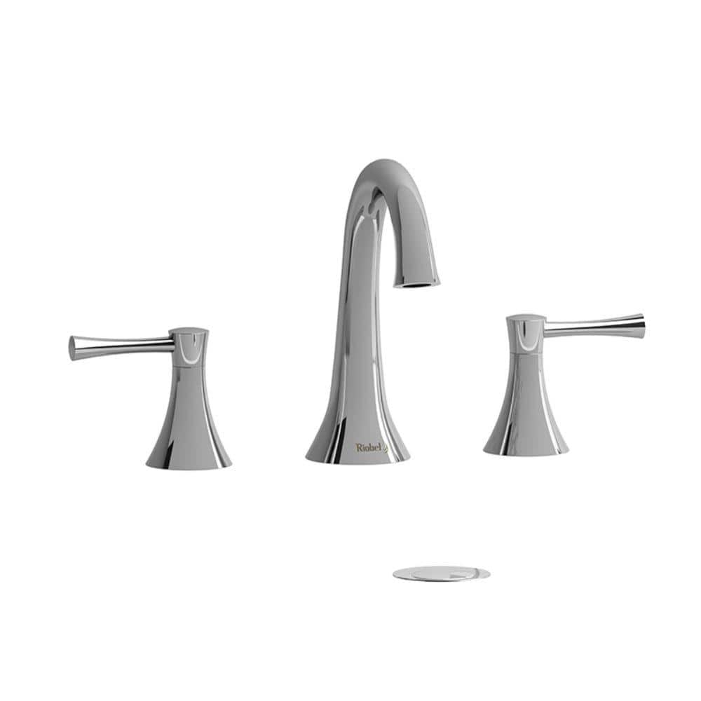 Chrome Modern Widespread Lavatory Faucet with Dual Handles