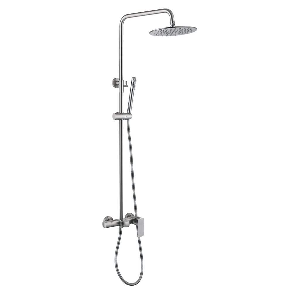 Brass Single Handle 1 -Spray Tub and Shower Faucet 1.8 GPM with Valve, Handheld Shower and Wall Bar in Brushed Nickel price history on PriceWatchPro