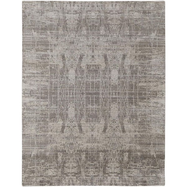 Gray  12 X 15 ft. Woven Abstract Rectangle Indoor Area Rug
