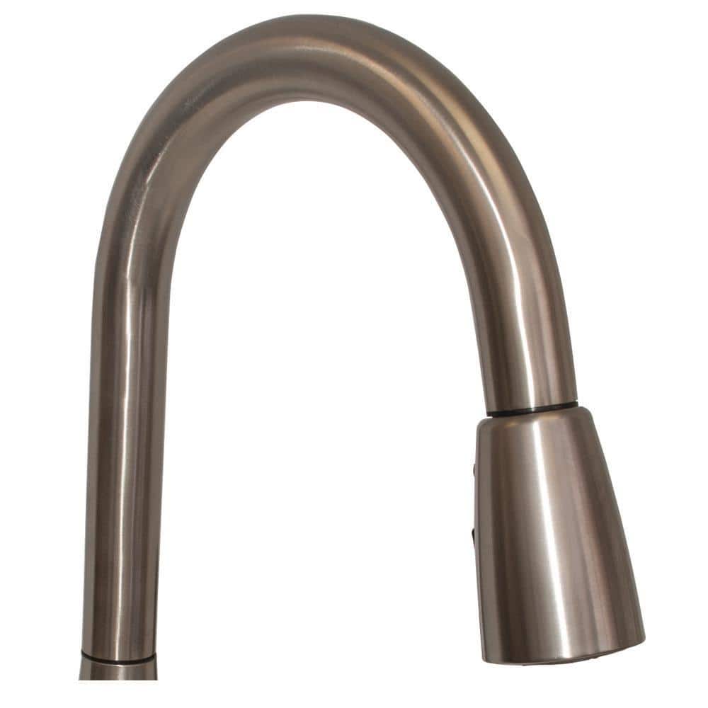 Brushed Nickel High Arc Kitchen Faucet with Pull-Down Spray