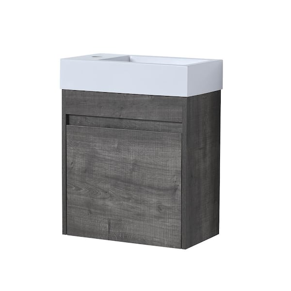 taholi 18.11 in. x 10.23 in. x 22.83 in. Small Bathroom Vanity and Top with Sink in Gray