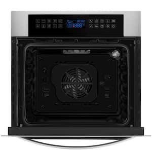 24 in. Single Electric Wall Oven in Stainless Steel with Rotisserie and Convection Function - Soft Controls