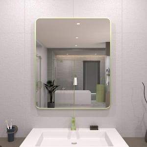 30 in. W x 36 in. H Rectangular Framed Wall Bathroom Vanity Mirror in Matcha Green