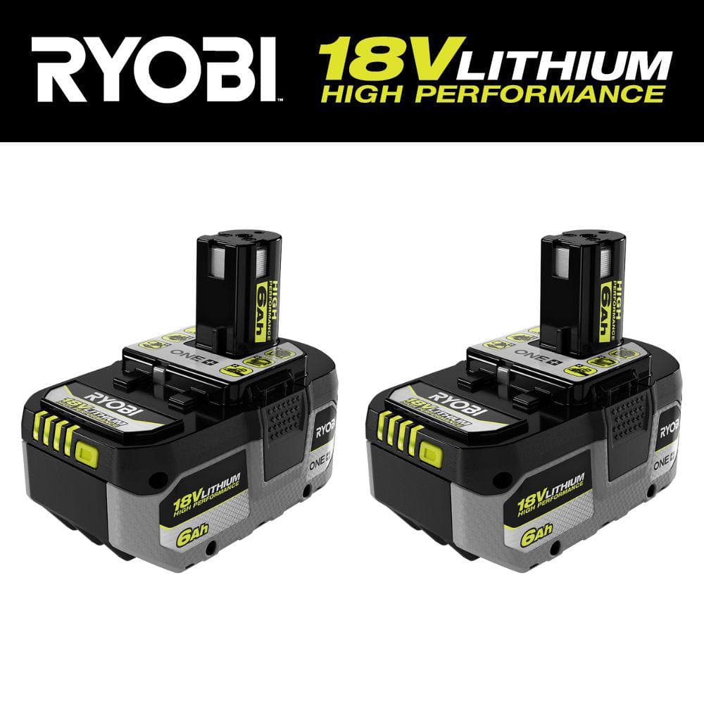 Ryobi P164: Pack of P193 6.0 Amp Hour 18V Lithium Ion Batteries w  Onboard Fuel Gauge - 4