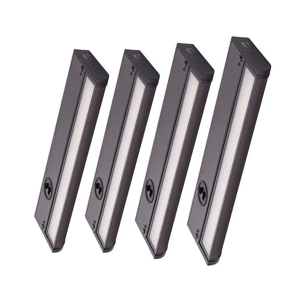 18 in. Hardwired Bronze Selectable 3000K/3500K/4000K Dimmable Integrated LED Under Cabinet Light (4-Pack)