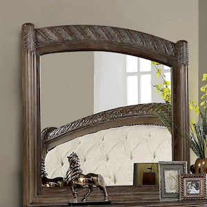 Nevva 46 in. W x 44 in. H Solid Wood Beige and Farmhouse Natural Tone Framed Rectangle Dresser Mirror