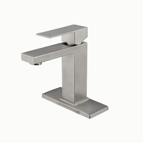 Tahanbath Waterfall Spout Bathroom Faucet, Single Handle Bathroom Vanity Sink Faucet white