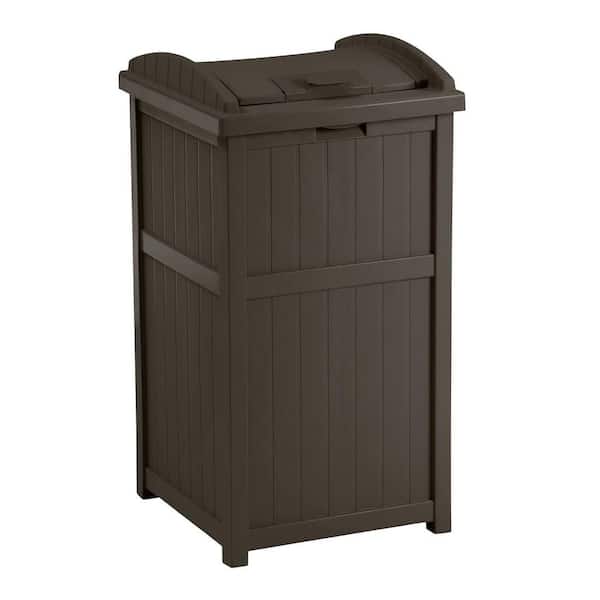 Suncast Outdoor Trash Hideaway Gh1732j The Home Depot - Outdoor Patio Garbage Can Home Depot