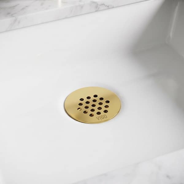 Vessel Bathroom Sink Drain in Matte Brushed Gold