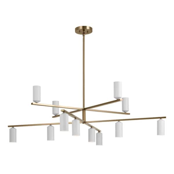 KICHLER Gala 55.75 in. 12-Light Champagne Bronze and White LED Modern ...