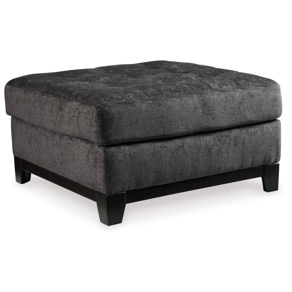 Steel Gray Tufted Oversized Square Ottoman