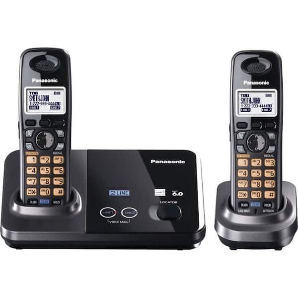 Panasonic DECT 6.0+ 2 Line Cordless Phone with Caller ID, Handset Speakerphone and 2 Handsets