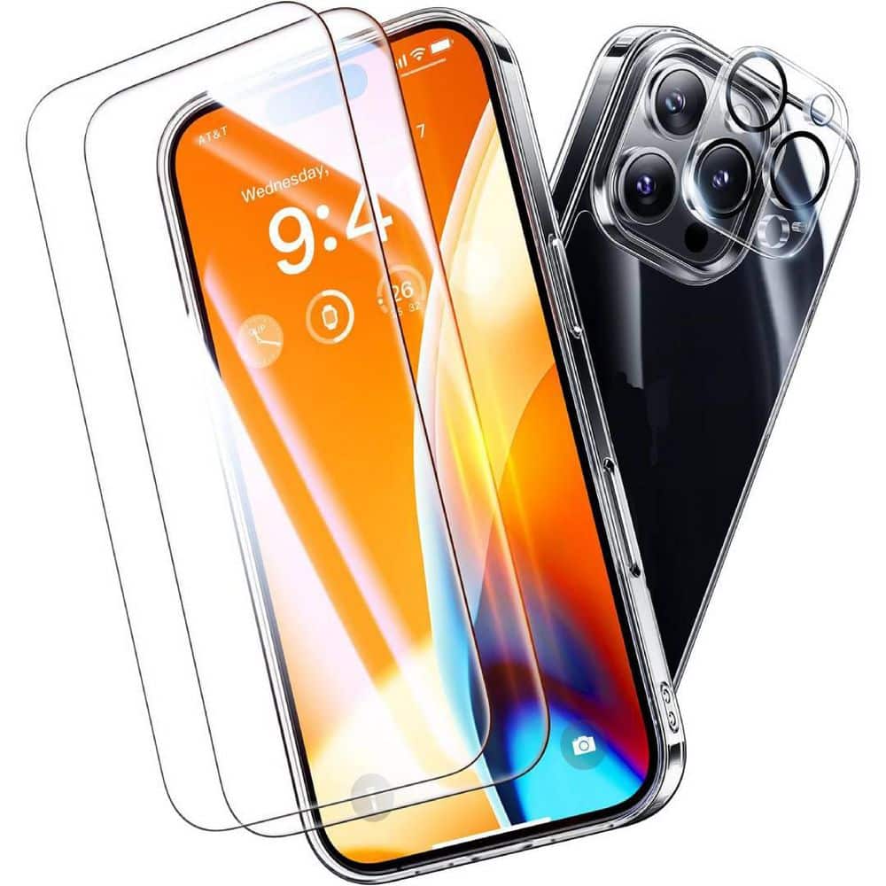 Case Clear, 360° Protection with 2X Screen Protector + 2X Camera Lens Protector, Military Grade Shockproof Phone Case price history on PriceWatchPro