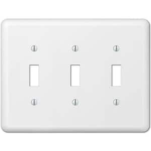 Declan 3-Gang White Toggle Steel Wall Plate