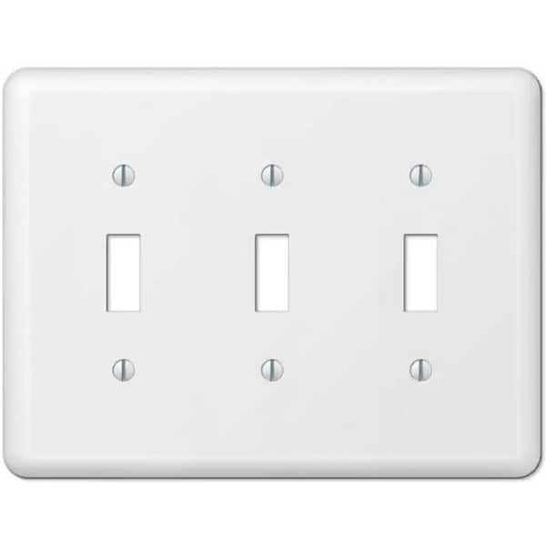Declan 3-Gang White Toggle Steel Wall Plate