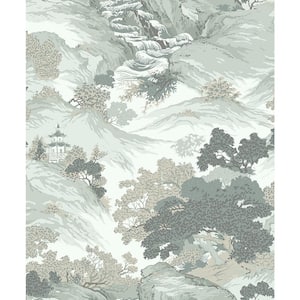 Chesapeake Spinney Blue Toile Blue Wallpaper Sample 3115-12543SAM