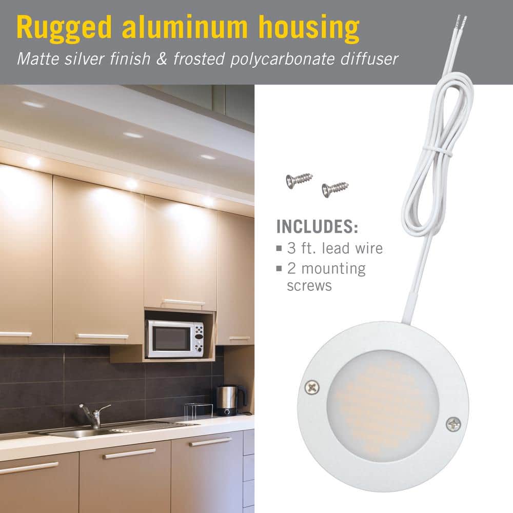 Bright White Aluminum Low Profile LED Puck Light