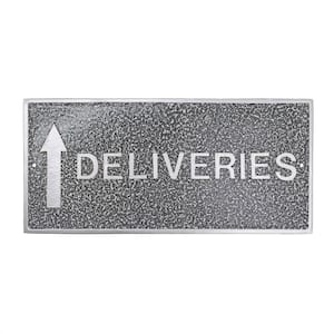 Deliveries with Up Arrow Standard Statement Plaque with Lawn Stakes - Swedish Iron