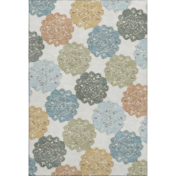 Mayfield Premium Machine Washable Abstract AMF2353 Seaside 9 ft. x 12 ft. Area Rug