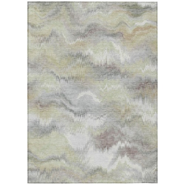 Chantille Machine Washable Indoor/Outdoor Abstract ACN2899 Aloe 5 ft. x 7 ft. 6 in. Area Rug