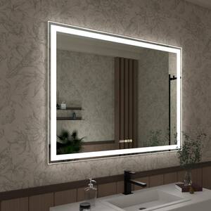 Swarm 48 in. W x 36 in. H Rectangular Frameless Radar LED Wall Bathroom Vanity Mirror