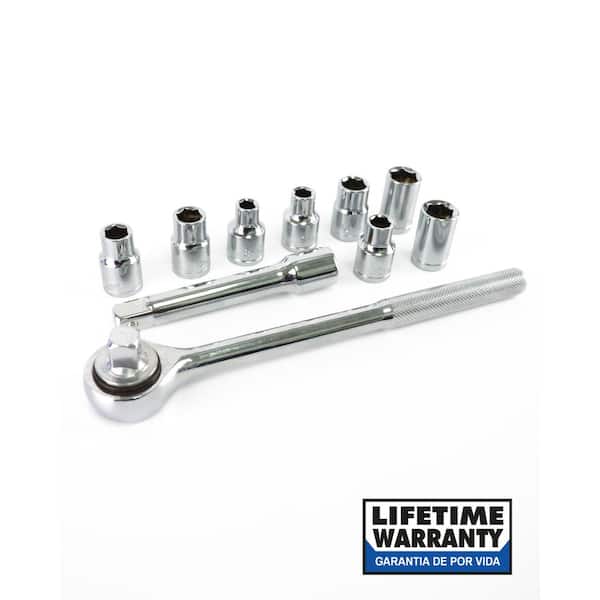 1/2 in. Drive Socket and Ratchet Set (10-Piece)