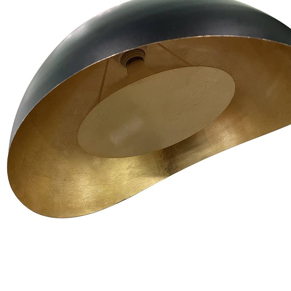 Luna Bella 68" Weathered Brass Arc Floor Lamp with Black Marble Base